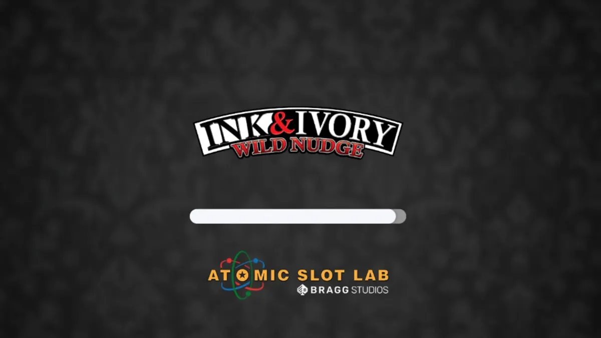 Tampilan visual slot Ink & Ivory dengan desain minimalis hitam putih